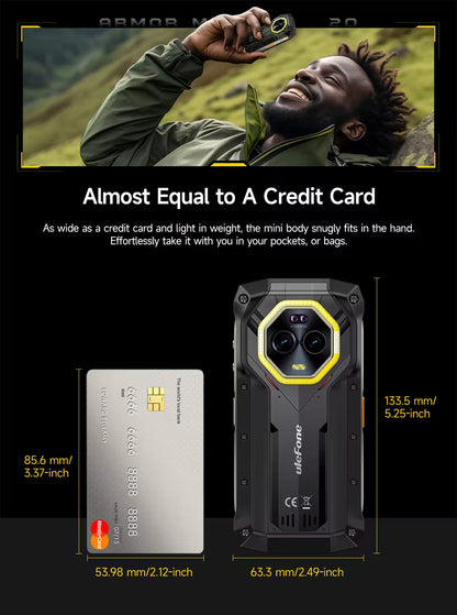 Ulefone Armor Mini 20 4G 4.7" Rugged Phone 64MP Night Camera Android 14 Smartphone 6200mAh Mobile phone NFC